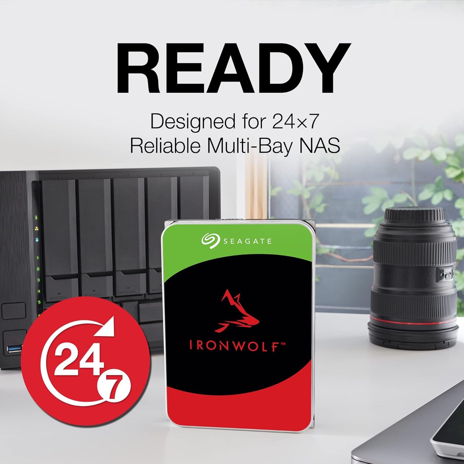 Seagate IronWolf 4TB, NAS Interne Festplatte HDD, 3.5 Zoll, 5400 U/Min, CMR, 64 MB Cache, SATA 6GB/s, silber, inkl. Data Rescue Service (ST4000VNZ06)